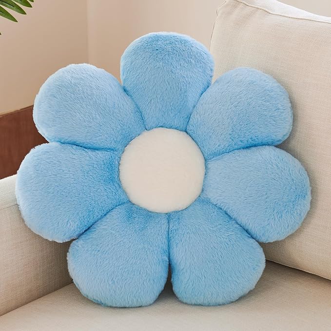 Xuyier Flower Pillow, Decorative Throw Pillow, 19.6“ Cute Daisy Pillow, Aesthetic Fun Decor Pillows for Bed, Flower Shaped Accent Cozy Pillow for Couch