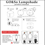 GO&SO Oatmeal Linen Drum Lamp Shade - 11" Top x 13" Bottom x 10" High (Spider) - Farmhouse Style for Table & Bedside Lamps - Replacement Shade - Easy Assembly