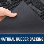 OLANLY Welcome Door Mat Indoor Outdoor Entrance, Heavy Duty Sturdy Front Door Mat, Waterproof All-Weather Doormat, Stain Resistant, Low Profile, Easy Clean Patio Entryway Mat, 47 x 32, Black