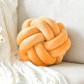 Knot Pillow Ball, Soft Home Decorative Throw Pillows Cushion, Round Changeability Knotted Pillows, Modern Home Handmade Cushions for Bedroom, Sofa, Couch (8 Inch, Dark Yellow)