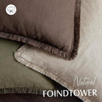 Foindtower Set of 2 Decorative Linen Fringe Throw Pillow Covers Cozy Boho Farmhouse Cushion Cover with Tassels Soft Accent Pillowcase for Couch Sofa Bed Living Room Home Decor,26×26 Inch,Reddish Brown