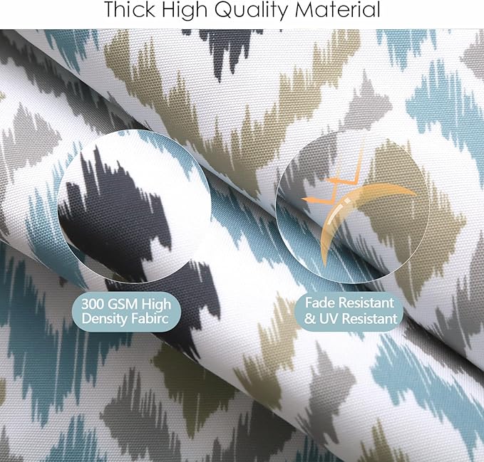 idee-home Outdoor Chair Cushions Set of 2, Thick 19" x 19" x 3" Outdoor Seat Cushions Patio Furniture Waterproof with Ties, Dining Pads