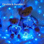 JMEXSUSS 2 Pack Blue Solar String Lights Outdoor Waterproof, Each 33ft 100 LED Solar Fairy Lights, 8 Modes Copper Wire Mini Christmas Light for Outside Patio Garden Tree Christmas Decorations