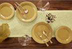 Solino Home Linen Table Runner 36 Inches - 100% Pure Linen Butter Yellow Hemstitch Table Runner 14 x 36 Inch Ideal for Dresser and Coffee Tables - Milan