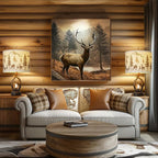 Farmhouse Deer Antler Table Lamp Set of 2 For Living Room with USB Ports, Rustic Bedside Lamp with Nightlight For Bedroom, linen Fabric Shade Vintage Nightstand Lamps For Hotel Bar Country House