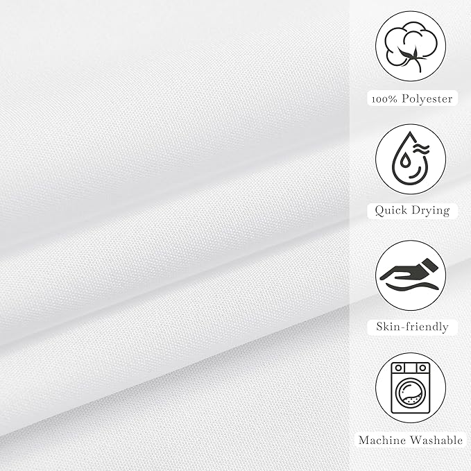 KGORGE Non See Through White Sheer Shower Curtain 84 inches Long, Privacy Button Hole Waterproof Lightweight Washable Shower Curtains for Bathroom Bathtub, W72 x L84, 1 Panel, Hooks Included