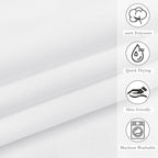 KGORGE Non See Through Sheer Shower Curtain for Bathroom, Privacy Button Hole Waterproof Lightweight Shower Curtains for Bathtub Hotel Washable, White, 72 x 72 inches Long, 1 Panel, Hooks Included