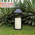 Homemory 6" x 9" Extra Large Outdoor Waterproof Candle with Auto 6-Hour Timer, No Remote, Ivory Plastic Made, Long Last for Half A Year