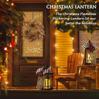 Christmas Decorations Christmas Lantern, Christmas Decor Candle Lanterns, 14 Inch Flameless Candle Lantern, Outdoor Patios Indoor Home Table Fireplace Farmhouse Decorations,Holiday Xmas Gifts