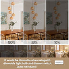 5-Light Woven Foyer Chandeliers for High Ceiling,5 Dome Boho Rattan Pendant Light Farmhouse Wicker Ceiling Light,rustic Hemp rope Light Fixture For Living Room Hallway Staircase Entryway(Bulb Incl.
