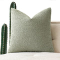 MIULEE Textured Boucle Throw Pillow Cover Sage Green Accent Solid Eruo Sham Pillow Case Decorative Soft Pack of 1 Couch Cushion Chair Sofa Bedroom Livingroom Home Decor,24x24 Inch