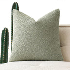 MIULEE Textured Boucle Throw Pillow Cover Sage Green Accent Solid Eruo Sham Pillow Case Decorative Soft Pack of 1 Couch Cushion Chair Sofa Bedroom Livingroom Home Decor,24x24 Inch