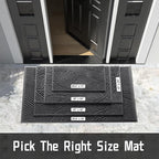 Yimobra Doormat Outdoor Entrance 29.5x17, All-Weather Waterproof Art Line Outdoor Mats for Front Door, Heavy Duty Non-Slip Welcome Matt for Garage Patio Proch Entryway Indoor, Dark Grey
