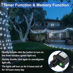 Extra-Long 500LED Christmas Lights Outdoor Indoor, Upgraded Cool White String Lights for Bedroom, Waterproof 13 Modes Plug in Twinkle Fairy String Lights for Home Party Wedding Garden (Cool White)