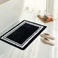 Tititex Luxury Black White Frame Line Bathroom Rug, 20x32 inch Extra Soft and Absorbent Microfiber Bath Rugs, Non-Slip Plush Shaggy Bath Carpet, Bath Mats for Bathroom Floor, Tub and Shower