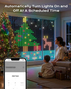 400 RGBIC LEDs Smart Curtain Lights with DIY GIF, 6.6x6.6ft Color Changing Holiday Wall Lightss with APP, IP65 Waterproof Christmas String Fairy Lightss for Indoor Outdoor Bedroom Window