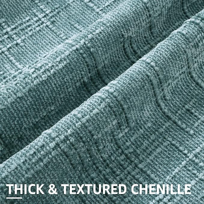 decorUhome Teal Chenille Throw Pillow Covers 12x20 Set of 2 Thick Textured Slubby Couch Pillow Covers Farmhouse Accent Modern Neutral Decorative Pillow Cases for Bed Sofa Living Room