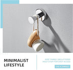 Angle Simple Single Bath Towel Hook, SUS304 Stainless Steel Round Coat Hook Wall Mounted, Robe Hanger for Kitchen Bathroom Polished Chrome