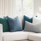 MIULEE Pack of 2 Decorative Throw Pillow Covers Soft Chenille Throw Pillows Solid Textured Cushion Covers for Couch Sofa Bedroom Living Room 20x20 Inch, Dark Grey Blue