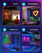 Brightown 540 RGBIC LED Smart Curtain Fairy Lights, 4.9x6.6ft Dynamic Color Changing Christmas String Lights with Remote, IP65 Waterproof Smart Wall Window Lights for Bedroom Living Room Garage