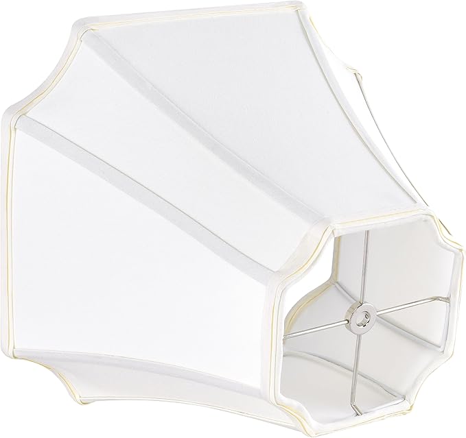 GO&SO Square Octagonal Lamp Shades for Table Lamps and Floor Lamps Replacement, 6.5x13.2x10.6", Cream-Yellow Lampshade for Bedroom Lamps Living Room.Handcrafted, Easy Assembly Required (Set of 2)