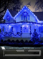 Brightown 100LED Solar String Lights Outdoor, Solar Powered Lights IP65 Waterproof for Party Garden Yard Home Holiday Tree Decoration Lighting (Blue, 100LED-2PACK)