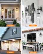 VIANIS Dusk to Dawn Outdoor Wall Lighting, Black Waterproof Exterior Lighting Fixtures for House, 100% Anti-Rust Aluminum Modern Outside Coach Light Fixture Wall Mount for Porch, Garage, Front Door