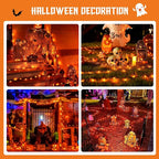 JMEXSUSS 2 Pack Halloween Solar Lights Outdoor, Total 400 LED 151FT Orange Solar Lights Outdoor Waterproof, 8 Modes Christmas String Light for Outside Tree Patio Yard Garden Halloween Decorations
