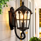 VIANIS Outdoor Wall Light, Oil Rubbed Bronze Porch Lights Outdoor, Dusk to Dawn Outside Lantern Fixtures Wall Mount, 100% Aluminum Exterior Lighting Fixtures for House, Garden, Patio, Entryway