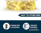 Joiedomi 1200 LED Christmas Lights Outdoor,394 FT Warm White Christmas Tree Lights with 8 Modes Timer, PVC Clear Wire String Lights with Reel for Indoor Outdoor Holiday Xmas Eve Night Decorations