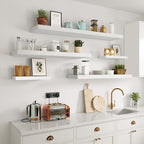 Vivelove 10 inch Deep Wall Shelves 36 inche Long, 1.8 Thick Single Floating Shelf Wall Mounted, Heavy Duty 70 lbs Shelves for Bedroom, Books, Living Room, Kitchen, Office Modern Farmhouse Decor, White