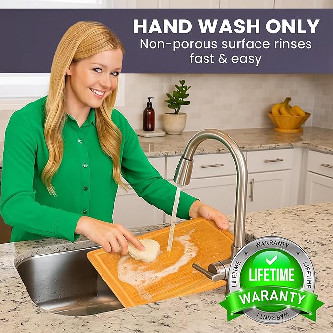 Glue-Free Surface™ 2XL Extra Large Bamboo Cutting Board Set of 4 – Small, Medium, XL, and Oversized Sizes from Chopping Vegetables to Carving Meat & Turkey for Large Family Meal Prep and Gatherings
