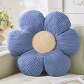 Daisy Plush Throw Pillow - Blue Flower Shaped, 19.6" Decorative Seating Cushion