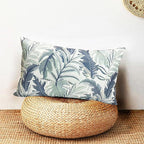Decorative Throw Pillow Covers Set of 2 Blue Green Large Leaves Pillow Covers 12x20 inch Soft Short Plush Square Floral Throw Pillows,Farmhouse Outdoor Pillow Covers for Couch Living Room