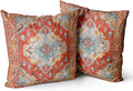 Snycler Boho Throw Pillow Covers 20x20 inch Set of 2 Boho Rug Carpet Double Sided Pattern Cotton Soft Pillow Case Cushion Cover Pillowcase for Couch Sofa Bed Decorative (Orange)