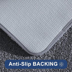COSY HOMEER Bath Rugs for Bathroom Extra Thick - Anti-Slip Bath Mats Soft Plush Yarn Shaggy 100% Strong Mirco Polyeste Mat Living Room Bedroom Mat Floor Water Absorbent(Dark Grey,20x32 - Inches)