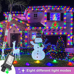 120 LED Christmas Lights Outdoor Indoor 40ft Christmas String Lights 8 Modes Clear Wire Plug in Twinkle Fairy Light for Bedroom House Holiday Party Christmas Tree Decorations, Multicolor