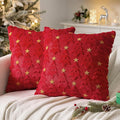 MIULEE Christmas Pillow Covers 18x18 Inch Set of 2, Red Christmas Tree Plush Faux Fur Pillowcases Soft Decorative Throw Pillow Cases for Couch Sofa Living Room Winter Xmas Holiday Home Decor