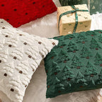 MIULEE Christmas Tree Decorative Pillow Covers Faux Fur Wool Throw Pillows Soft Plush Cushion Covers Set of 2 Xmas Home Decor Winter Holiday for Sofa Couch Livingroom Bed 18x18 Inch Dark Green