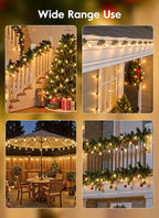 Vintage C9 LED Christmas Lights Outdoor, 200 Ft C9 String Lights with 200 Shatterproof Warm White Bulbs, Waterproof Connectable Christmas Tree Lights for Roofline Holiday Garden Party Xmas Decorations