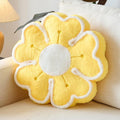 Flower Shaped Decorative Throw Pillow Cushion for Bed Couch, Cute Flower Plush Throw Pillows Home Decor Floor Pillow Seating Cushions (Yellow, 13.7 Inches)