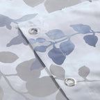 Fabric Shower Curtain 78 Inches Long, Gray and Blue Botanical Branch Leaf Print, Waterproof Bathroom Curtain, 72" W x 78" H