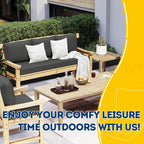 AAAAAcessories Outdoor Deep Seat Cushions, Waterproof, Fade-Resistant Patio Furniture Replacement Cushions, Set of 2, 24" x 24" x 5", Shadow Gray