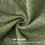 MIULEE Pack of 2 Couch Throw Pillow Covers 22x22 Inch Sage Green Farmhouse Decorative Pillow Covers with Stitched Edge Soft Chenille Solid Dyed Spring Pillow Covers for Sofa Bed Living Room