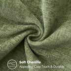 MIULEE Pack of 2 Couch Throw Pillow Covers 12x20 Inch Sage Green Farmhouse Decorative Pillow Covers with Stitched Edge Soft Chenille Solid Dyed Spring Pillow Covers for Sofa Bed Living Room