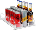 Dwella Drink Organizer for Fridge – 3-Tier Can Dispenser for Fridge, Self-Pushing Drink Dispenser Fridge, Adjustable Width Durable Soda Can Organizer for Refrigerator