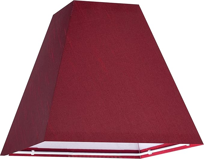 2 Pack 4"×9" × 8.3”inches Spider Small Burgundy Square Lampshades for Wall Lamps Table Lamps- Elegant Red Lampshades Replacement for Bedroom,Wall Mount,Natural Faux SIlk Red Shade By GO&SO