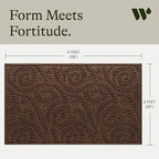WaterHog Indoor/Outdoor Door Mat, 3' x 5', Made in USA, Durable & Skid-Resistant Front Door Rug, Decorative, Water-Trapping & Heavy-Duty Entryway Mat for Your Home, Boxwood Collection, Dark Brown