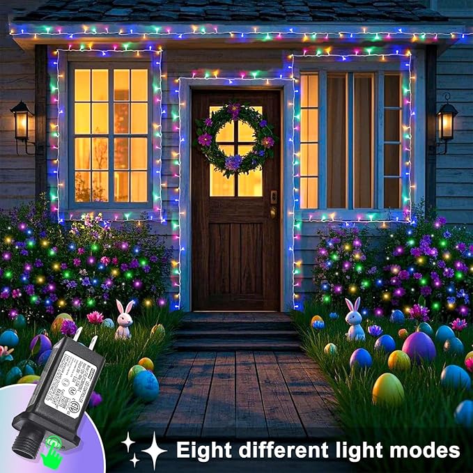 800 LED Christmas Lights Outdoor Waterproof 262ft String Lights Indoor 8 Modes Clear Wire, Plug in Colorful Twinkle Fairy Light for Bedroom Wedding Party Christmas Tree Decorations