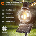 addlon 200FT(2 Pack*100FT) Solar String Lights Outdoor Waterproof with Remote, Dimmable Commercial Grade Solar Powered String Lights with 108 LED Bulbs, Hanging Light for Backyard Party Decor
